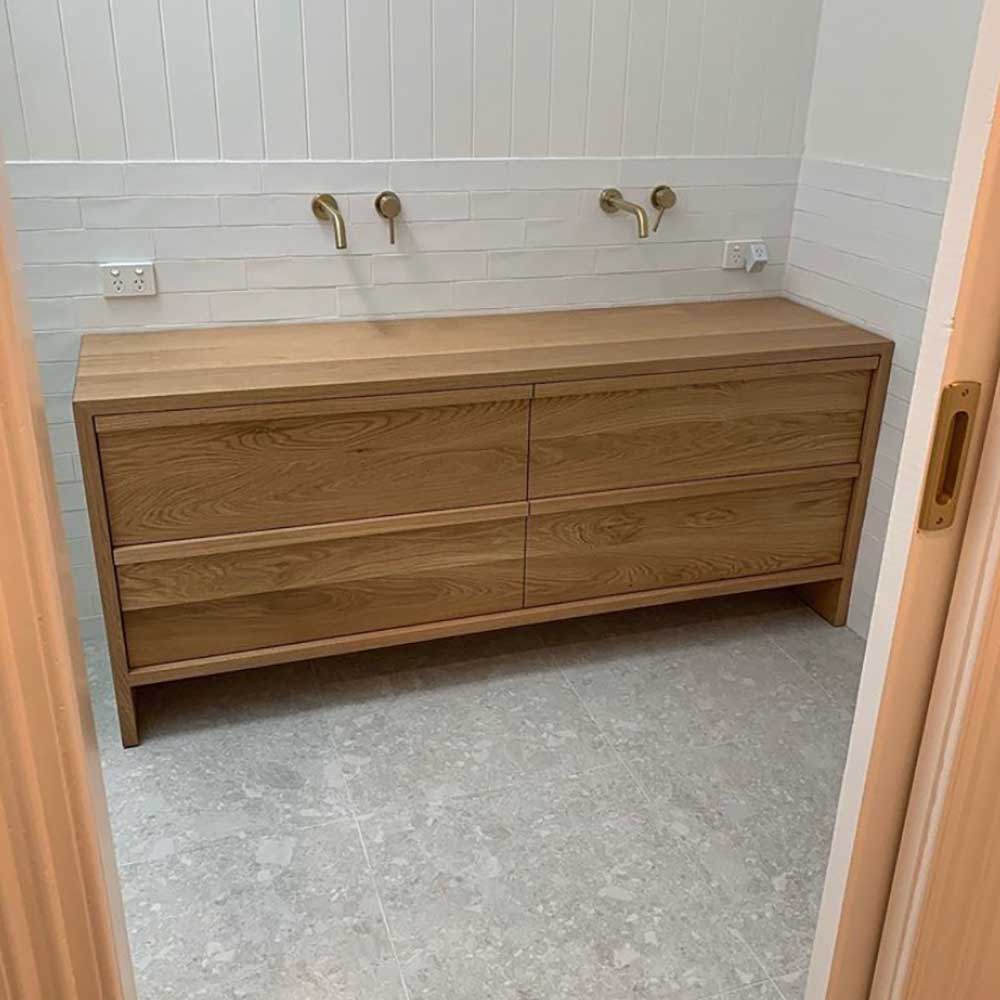 Bathroom: American oak vanity
