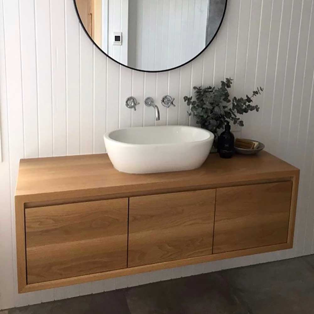 Bathroom: American oak vanity