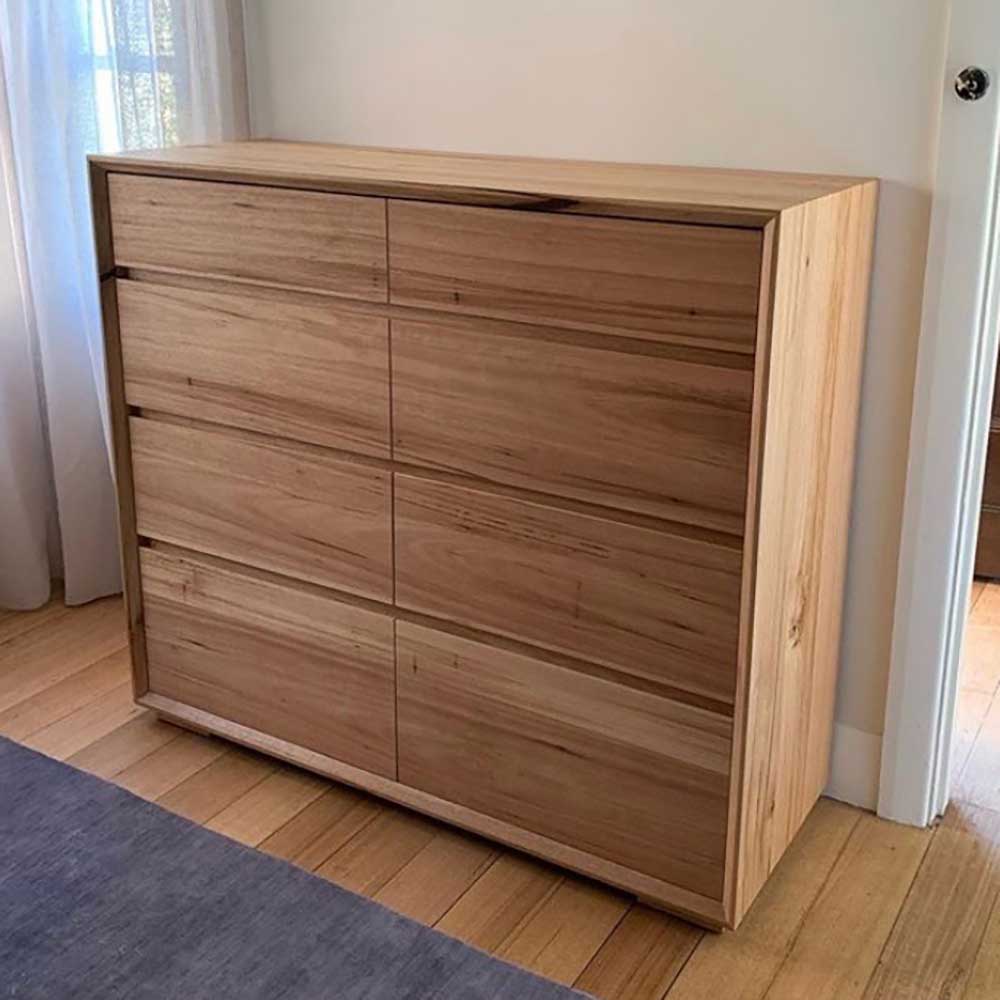 Bedroom: Messmate 8-drawer tall boy