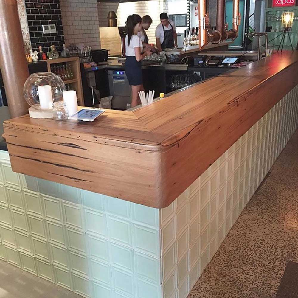 Commercial: Recycled messmate bar (Casa de Playa restaurant)