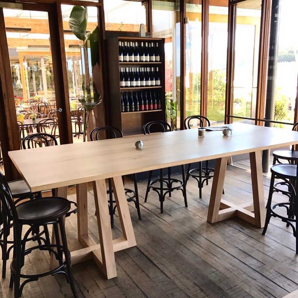 Commercial: Wormy chestnut chef's table (Montalto winery)