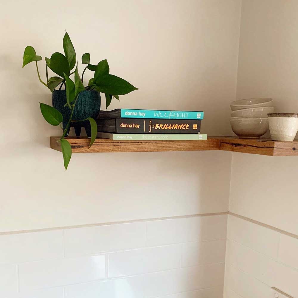 Shelving & storage: Recycled messmate floating shelf
