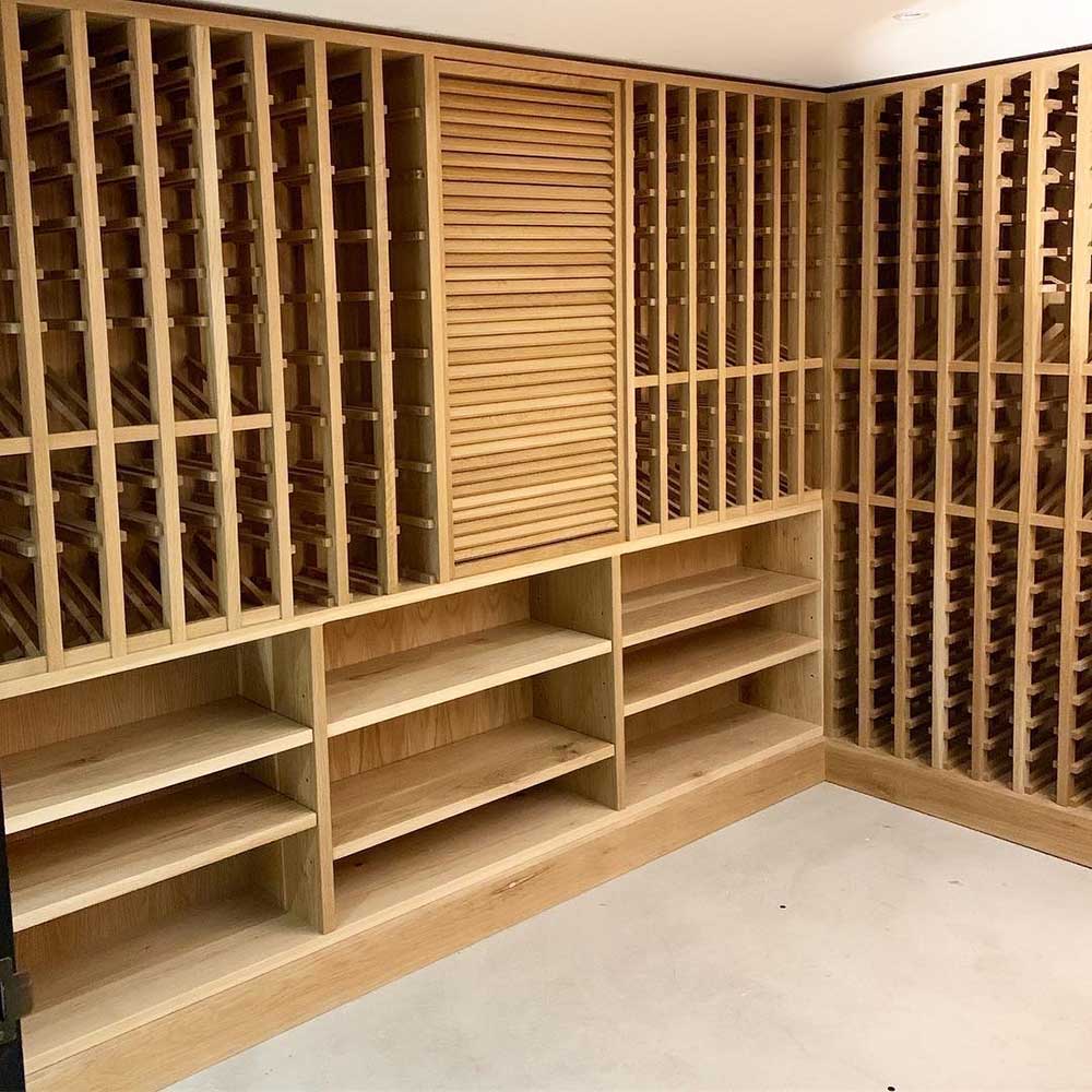 Shelving & storage: American oak wine cellar