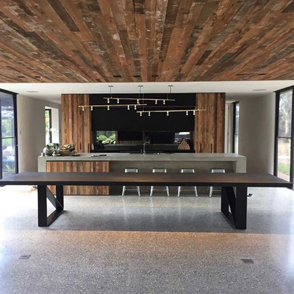 Table: Blackened oak dining table